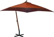 Parasole ogrodowe - vidaXL Parasol ogrodowy wiszący na jodłowym słupku terakota 3x3 m 313777 - miniaturka - grafika 1