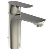 Baterie umywalkowe - Ideal Standard Connect Air Bateria umywalkowa z korkiem srebro szczotkowane połysk A7054GN - miniaturka - grafika 1