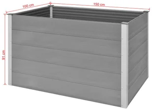 vidaXL Donica ogrodowa z WPC, 150x100x91 cm, szara - Donice - miniaturka - grafika 6