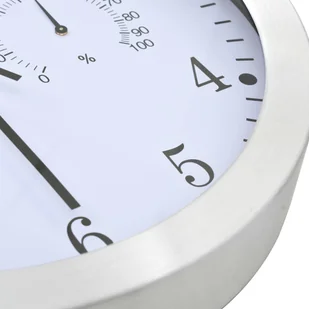 vidaXL Zegar ścienny z higrometrem i termometrem, 30 cm, biały vidaXL - Zegary - miniaturka - grafika 3