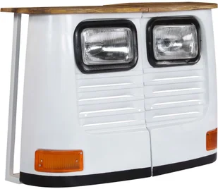 vidaXL Szafka w kształcie ciężarówki, lite drewno mango, biała - Komody - miniaturka - grafika 2