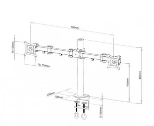 Techly Techly Uchwyt biurkowy LCD/LED 13-27 cali podwójny 2x10kg czarny AJTEYL000301740 - Uchwyty do monitorów - miniaturka - grafika 7