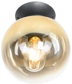 Lampy sufitowe - QAZQA Lampa sufitowa Art Deco czarna ze złotym szkłem - pallon - miniaturka - grafika 1