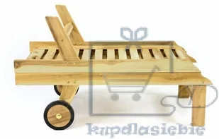 Divero Składany leżak z teakowego drewna - Leżaki ogrodowe - miniaturka - grafika 7