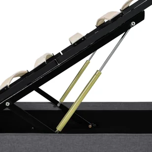 vidaXL Rama łóżka z podnośnikiem, ciemnoszara, tkanina, 140x200 cm - Łóżka - miniaturka - grafika 8