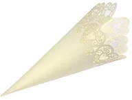 Nożyce kuchenne - Club Green konfetti stożek laserowy serce, kolor kości słoniowej, 190 mm, 10 sztuk - miniaturka - grafika 1