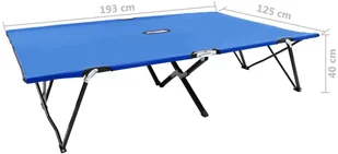 vidaXL Dwuosobowy leżak, składany, niebieski, stal - Leżaki ogrodowe - miniaturka - grafika 8