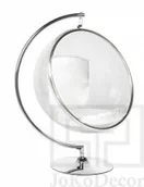 Fotele - King Home Fotel BUBBLE STAND poduszka biała - podstawa chrom, korpus akryl, poduszka ekoskóra JH-200.WHITEPUW [11910019] - miniaturka - grafika 1