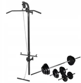 Wyciągi do ćwiczeń - Ścienny wyciąg do ćwiczeń ze sztangą i zestawem - miniaturka - grafika 1