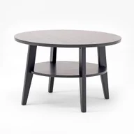 Ławy i stoliki kawowe - AJ Okrągły stolik z praktyczną półką dolną. Czarny 350087 - miniaturka - grafika 1