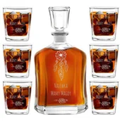 Gadżety dla niej i dla niego - Murrano Karafka z 6 szklankami zestaw z grawerem dla mamy KARC_6xSZC-014 - miniaturka - grafika 1