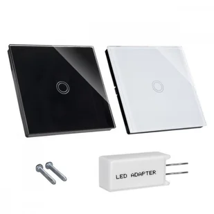 Maclean Włącznik dotykowy światła Maclean MCE705B potrójny, szklany, czarny z okrągłym przyciskiem wymiary 86x86mm, z podświetleniem prz MCE705B - Wyłączniki światła i elektryczne - miniaturka - grafika 8