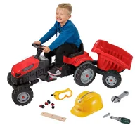 Jeździki dla dzieci - Woopie WOOPIE Traktor na Pedały Farmer GoTrac MAXI z Przyczepą Ciche Koła + GRATIS  WOOPIE Zestaw Majsterkowicza 9 el. 0000000322 - miniaturka - grafika 1