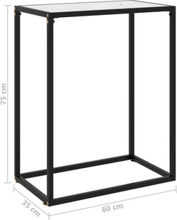VidaXL Lumarko Stolik konsolowy, biały, 60x35x75 cm, szkło hartowane 322805 VidaXL - Ławy i stoliki kawowe - miniaturka - grafika 6