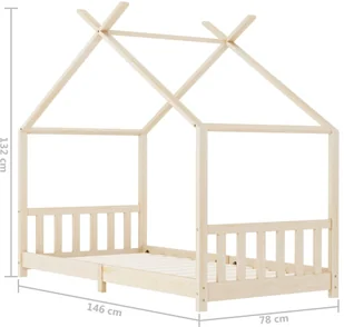 vidaXL Rama łóżka dziecięcego, lite drewno sosnowe, 70 x 140 cm vidaXL - Łóżka dla dzieci i młodzieży - miniaturka - grafika 8
