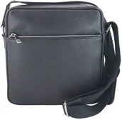 Torby męskie - Barberini's Torba męska skórzana z regulowanym paskiem - Czarna 866-1 - miniaturka - grafika 1