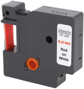 Dymo Zamiennik taśmy D1 45015 12mm biała/czerwony - Etykiety do drukarek - miniaturka - grafika 4