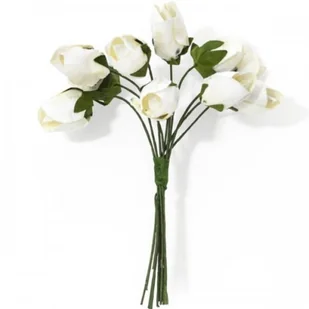 ARGO Kwiaty papierowe bukiecik TULIPANY 10szt. białe - Pozostałe akcesoria dla plastyków - miniaturka - grafika 2