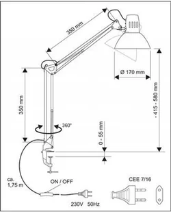 MAUL Lampka LED na biurko MAULstudy, 10W, mocowana zaciskiem, czarna M8201190 - Lampy stojące - miniaturka - grafika 3