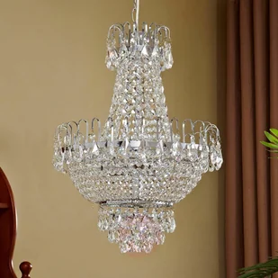 Lampenwelt Chromowana kryształowa lampa wahadłowa CASPARIA - Lampy sufitowe - miniaturka - grafika 2