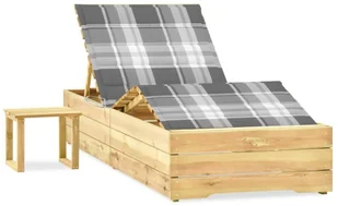 vidaXL Leżak ogrodowy ze stolikiem i poduszką, impregnowana sosna! 3065968 - Leżaki ogrodowe vidaXL Leżak ogrodowy ze stolikiem i poduszką, impregnowana sosna! 3065968 - Leżaki ogrodowe - miniaturka - grafika 1