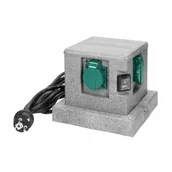 Przedłużacze i rozgałęźniki - Wasserman ogrodowe SŁUPEK, 4x2P+Z (schuko), kabel gumowy H07RN-F 3x1,5mm, 3m OR-AE-13186(GS) - miniaturka - grafika 1