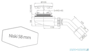 Radaway syfon brodzikowy biały 90mm R580W | - Syfony - miniaturka - grafika 2