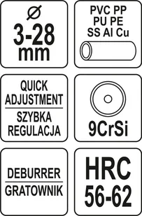 Yato SZYBKONASTAWNY OBCINAK DO RUR 3-28 MM Z GRATOWNIKIEM - Akcesoria hydrauliczne - miniaturka - grafika 5