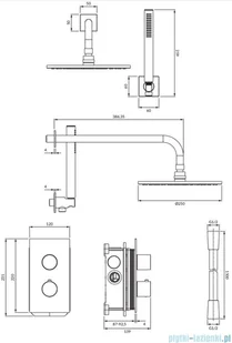 Omnires Contour system prysznicowy podtynkowy termostatyczny chrom SYSCT11CR - Zestawy prysznicowe - miniaturka - grafika 2