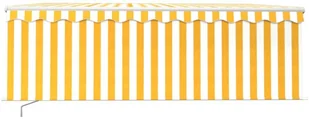 VidaXL Lumarko Ręcznie zwijana markiza z zasłoną, 4x3 m, żółto-biała  3069298 VidaXL - Markizy - miniaturka - grafika 5