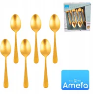 Łyżeczki - Amefa Łyżeczki deserowe 1410 6 sztuk komplet złoto - miniaturka - grafika 1