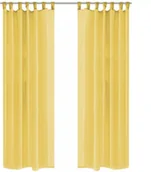 Zasłony - vidaXL Zasłony z woalu, 2 sztuki, 140x175 cm, kolor żółty - miniaturka - grafika 1