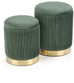 Pufy i podnóżki - Halmar Zestaw dwóch puf MONTY Halmar Zielony V-CH-MONTY-PUFA-C.ZIELONY - miniaturka - grafika 1