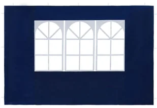 vidaXL Ścianki boczne namiotu, 2 szt., z oknem, PE, niebieskie - Pawilony ogrodowe - miniaturka - grafika 7