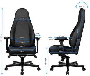 noblechairs Fotel noblechairs ICON Black Edition czarny czarne obszycie NBL-ICN-PU-BED - Fotele gamingowe - miniaturka - grafika 5