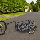 Przyczepki rowerowe - Homcom PRZYCZEPA TRANSPORTOWA ROWEROWA czarna - miniaturka - grafika 1