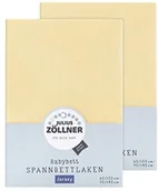 Prześcieradła dla dzieci - Zollner Julius prześcieradło z gumką na łóżko dziecięce, wymiary: 60 x 120 / 70 x 140 cm, w różnych kolorach dwupak banan - miniaturka - grafika 1