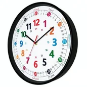 Pomoce naukowe - Atrix Zegar czarny do nauki odczytu czasu ENG ATE2015BNC2 - miniaturka - grafika 1