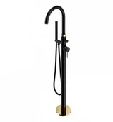 Baterie wannowe i prysznicowe - Omnires Y1233 BL GL Bateria wannowa wolnostojąca prysznic 1-funkcyjny CZARNY/ZŁOTY - miniaturka - grafika 1