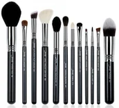 Pędzle do makijażu - Jessup Jessup Pro Zestaw 12 Pędzli T128 Brushes Set Black/Silver JESS-T128-12 - miniaturka - grafika 1