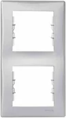 Klawisze i ramki - LEDart 2-krotna pionowa - Schneider Electric SEDNA SDN5801160, kolor aluminium - miniaturka - grafika 1