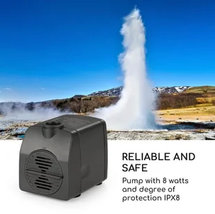 Blumfeldt Raincastle Pompa ogrodowa 12 diod LED pompa o mocy 8 W IPX8 koncepcja Loopflow GDMB5-Raincastle - Fontanny ogrodowe - miniaturka - grafika 8