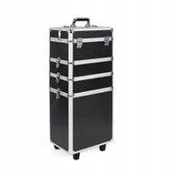 Kosmetyczki, organizery i kuferki - Trolley kufer na kółkach kosmetyczny czarny paski - miniaturka - grafika 1