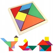 Układanki dla dzieci - Tangram Gra Logiczna Układanka Klocki Drewniane - miniaturka - grafika 1