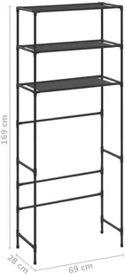 vidaXL 3-poziomowy regał nad pralkę, 69x28x169 cm - Wieszaki łazienkowe - miniaturka - grafika 8