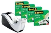Taśmy klejące - Scotch 3M Taśma biurowa Magic (8-1933R16C60), matowa, 19mm, 33m, 16szt., podajnik C-60 GRATIS 3M-70005258358 - miniaturka - grafika 1
