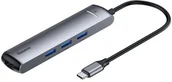 Adaptery i przejściówki - Baseus Adapter HUB 6w1 USB-C na 3x USB 3.0 + HDMI + RJ45 + USB-C PD 10073X23 - miniaturka - grafika 1
