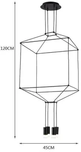Linea Light STEP LAMPA wisząca STEP ST-5961-4 metalowa OPRAWA druciana klatka ZWIS hygge czarny STEP ST-5961-4 - Lampy sufitowe - miniaturka - grafika 2