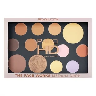 Revolution Makeup MAKEUP REVOLUTION - PRO HD THE FACE WORKS - MEDIUM DARK - Paleta do konturowania twarzy MAKPKTW-01 - Bronzery i konturowanie twarzy - miniaturka - grafika 2
