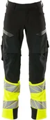 Odzież robocza - Mascot Workwear ACCELERATE SAFE SPODNIE Z KIESZENIAMI NA KOLANACH; CZERŃ/ŻÓŁTY HI-VIS (82C64) - miniaturka - grafika 1